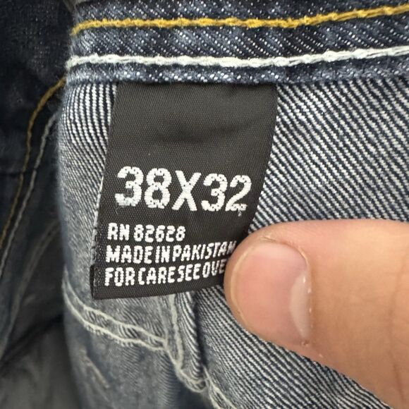 Southpole 4180 Jeans Mens 38x29 Dark Wash Denim Baggy Y2K Skater Hip‎ Hop - Picture 10 of 11